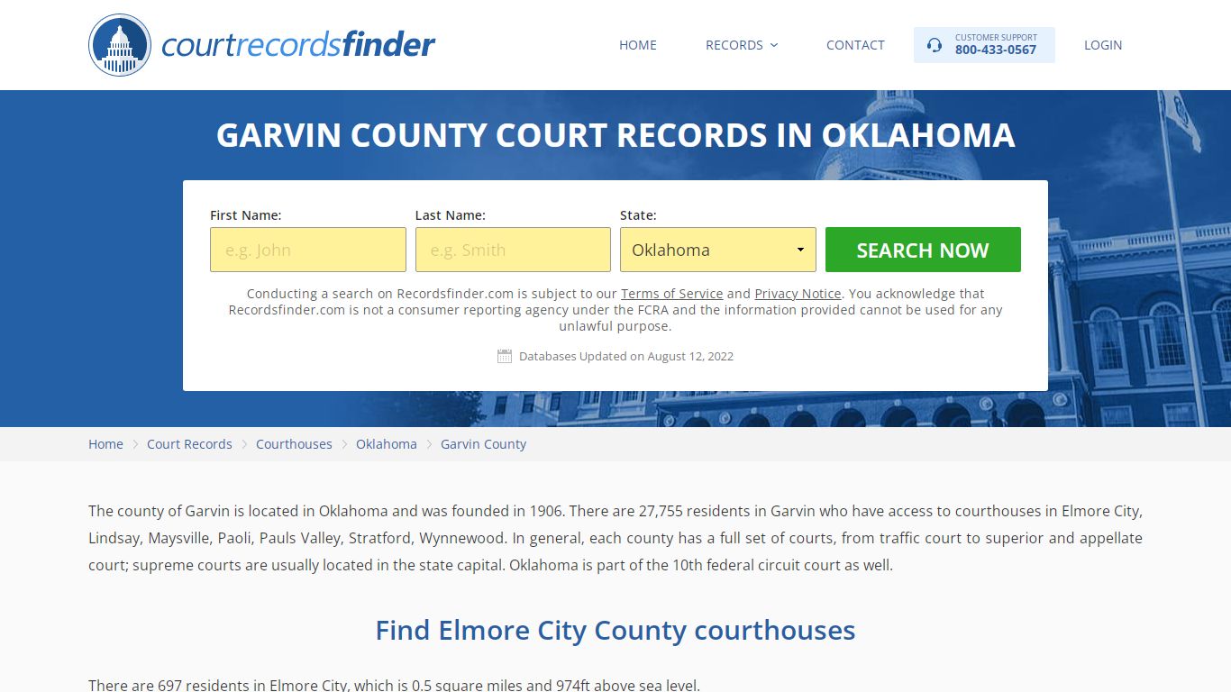 Garvin County, OK Court Records - Find Garvin Courthouses